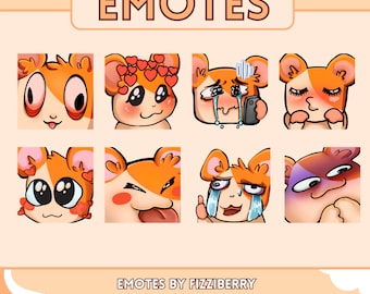 8 Hamtaro Cute & Cursed Meme Emote Set Twitch, Discord, Youtube