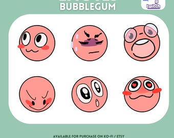 6 Pink Simple Cute Smile Bubblegum Minimalistic Youtube Twitch Discord Emotes