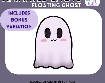Animated Dancing BONUS Version Floating Ghost Emote Cute Horror Creepy Fall Reaction Youtube Discord Twitch Halloween Seasonal Paranormal