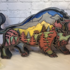 Bison Multilayer Wall Art