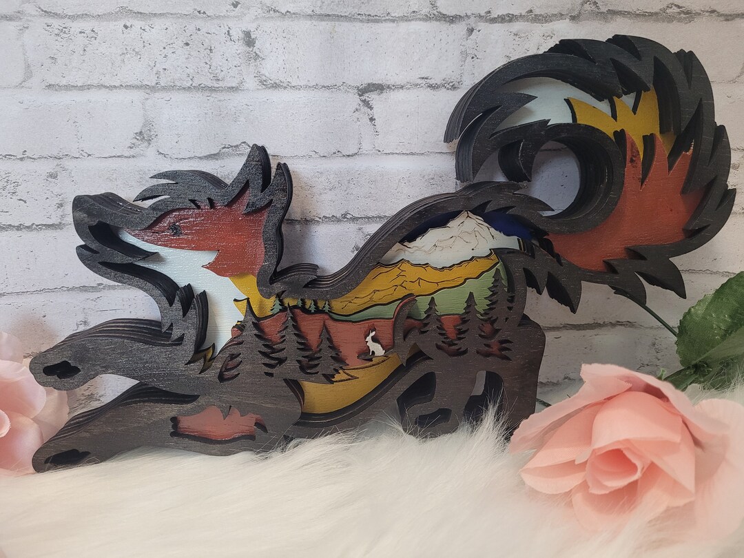 Multilayer Wood Fox - Etsy