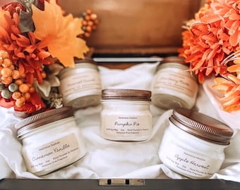 Fall Candle Set: Cranberry, Cinnamon, Caramel, Pumpkin, Apple