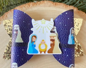 Nativity hairbow, nativity hair bow,