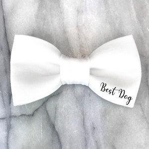 Wedding Dog Bow Tie, Best Dog, Engagement Dog Gift, White Dog Bow Tie, Dog Tuxedo Wedding Outfit, Dog Wedding Attire White