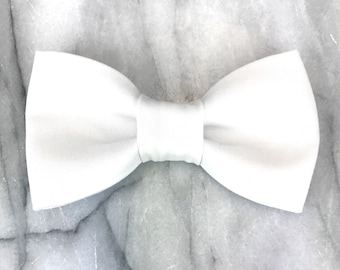 White Dog Bow Tie, Dog Tuxedo Wedding Attire, Over the Collar Dog Formal Wear, Engagement Dog Gift, Dog Wedding Outfit