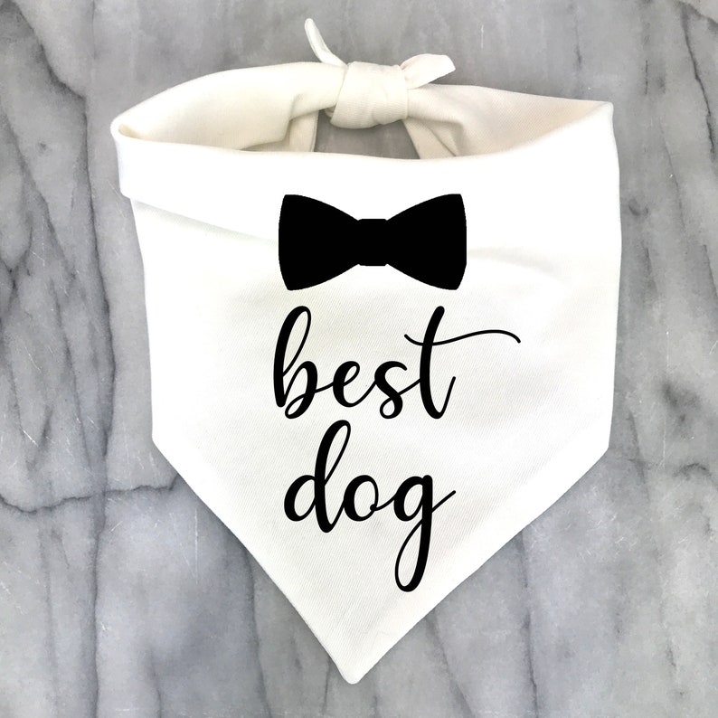 Wedding Dog Bandana Best Dog Engagement Dog Gift Black Dog Etsy