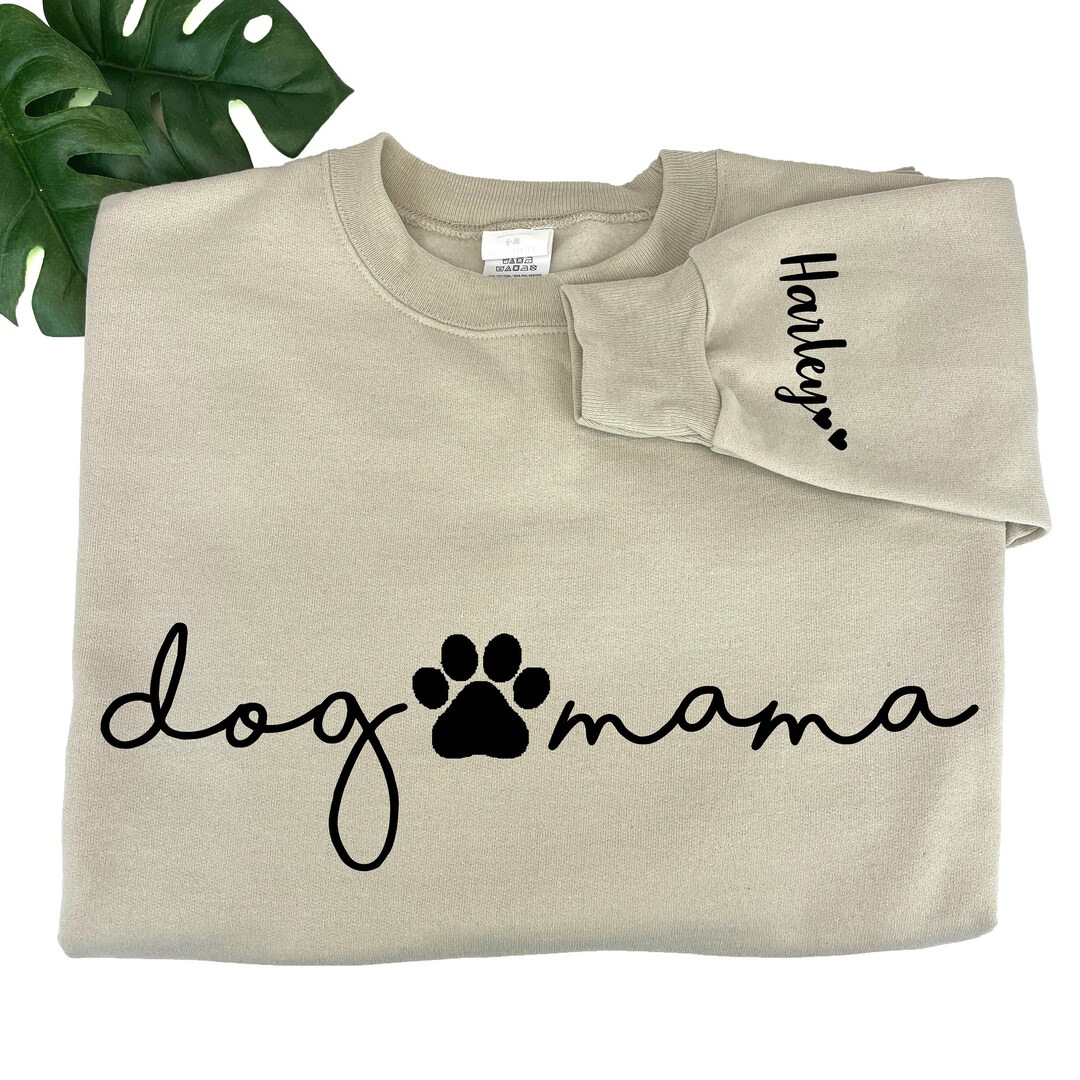 Dog Mama Sweatshirt Tan Dog Mom Shirt Personalized Gift for - Etsy