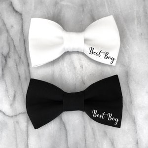 Wedding Dog Bow Tie, Dog Wedding Attire, Best Boy, Engagement Dog Gift, Wedding Shower Gift, Black Dog Bow Tie, Dog Tuxedo Wedding Outfit image 5