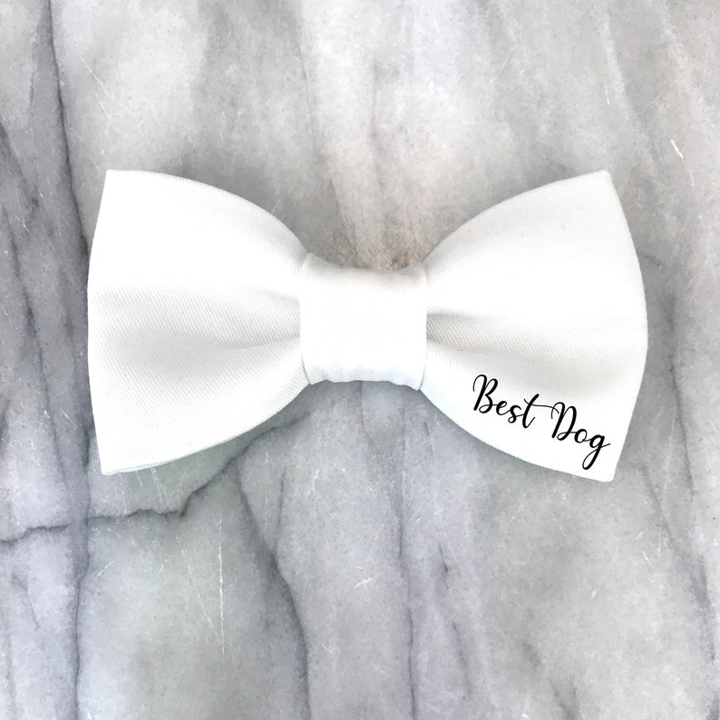 Wedding Dog Bow Tie, Best Dog, Engagement Dog Gift, White Dog Bow Tie, Dog Tuxedo Wedding Outfit, Dog Wedding Attire White