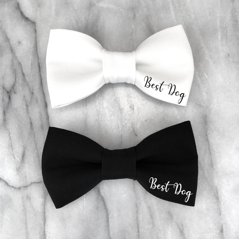 Wedding Dog Bow Tie, Best Dog, Engagement Dog Gift, White Dog Bow Tie, Dog Tuxedo Wedding Outfit, Dog Wedding Attire image 5