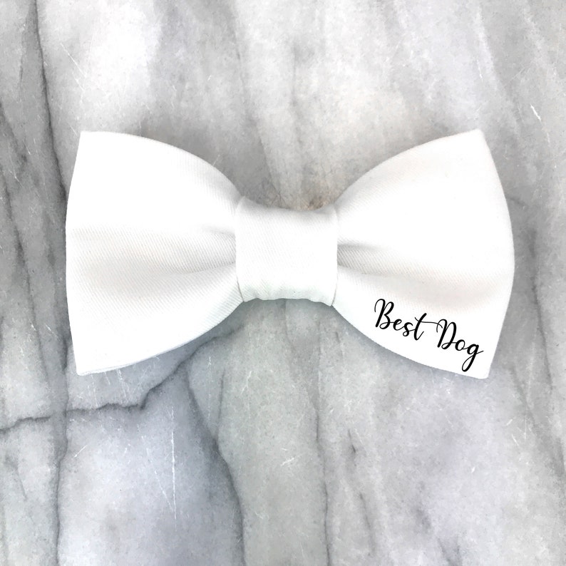 Wedding Dog Bow Tie, Best Dog, Engagement Dog Gift, White Dog Bow Tie, Dog Tuxedo Wedding Outfit, Dog Wedding Attire image 8