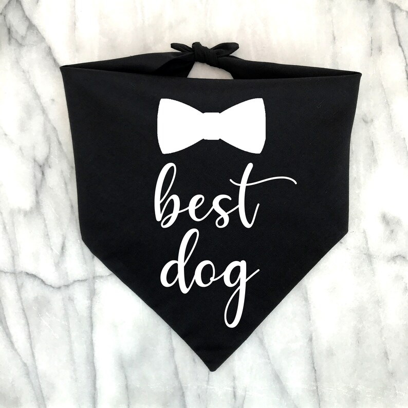 Wedding Dog Bandana Best Dog Engagement Dog Gift Black Dog Etsy