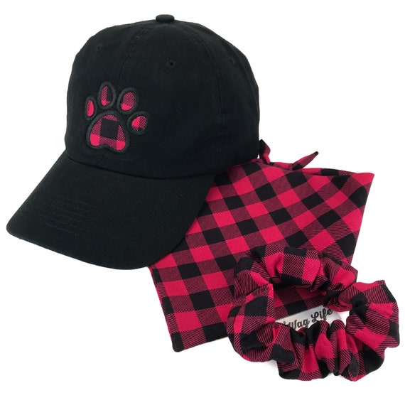 buffalo plaid dog hat