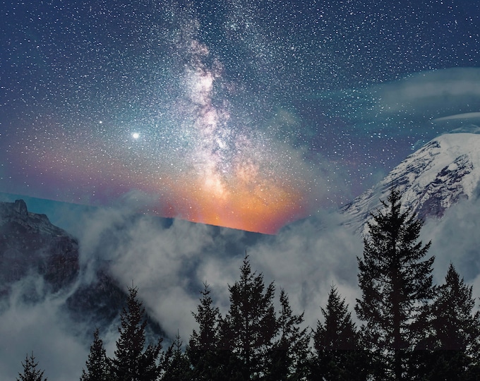 Mount Rainier Milky Way (fine art print)