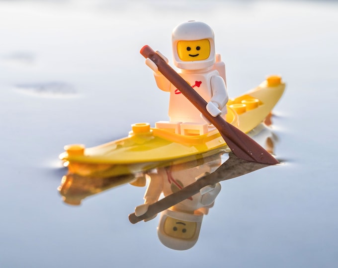 Spaceman Kayaking (fine art print)