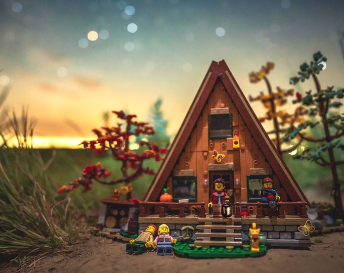 Stargazing at the A Frame Cabin (fine art print)