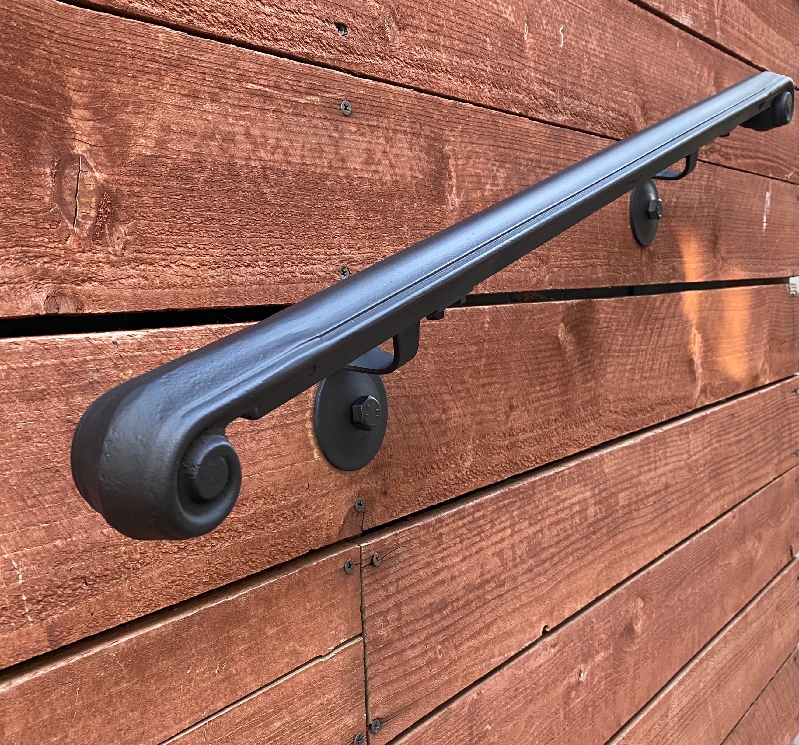 Metal Handrail 2 Molding Cap Volute Flat Black Etsy UK