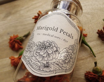 Marigold bottle label, instant download, printable label, magic Ingredients labels