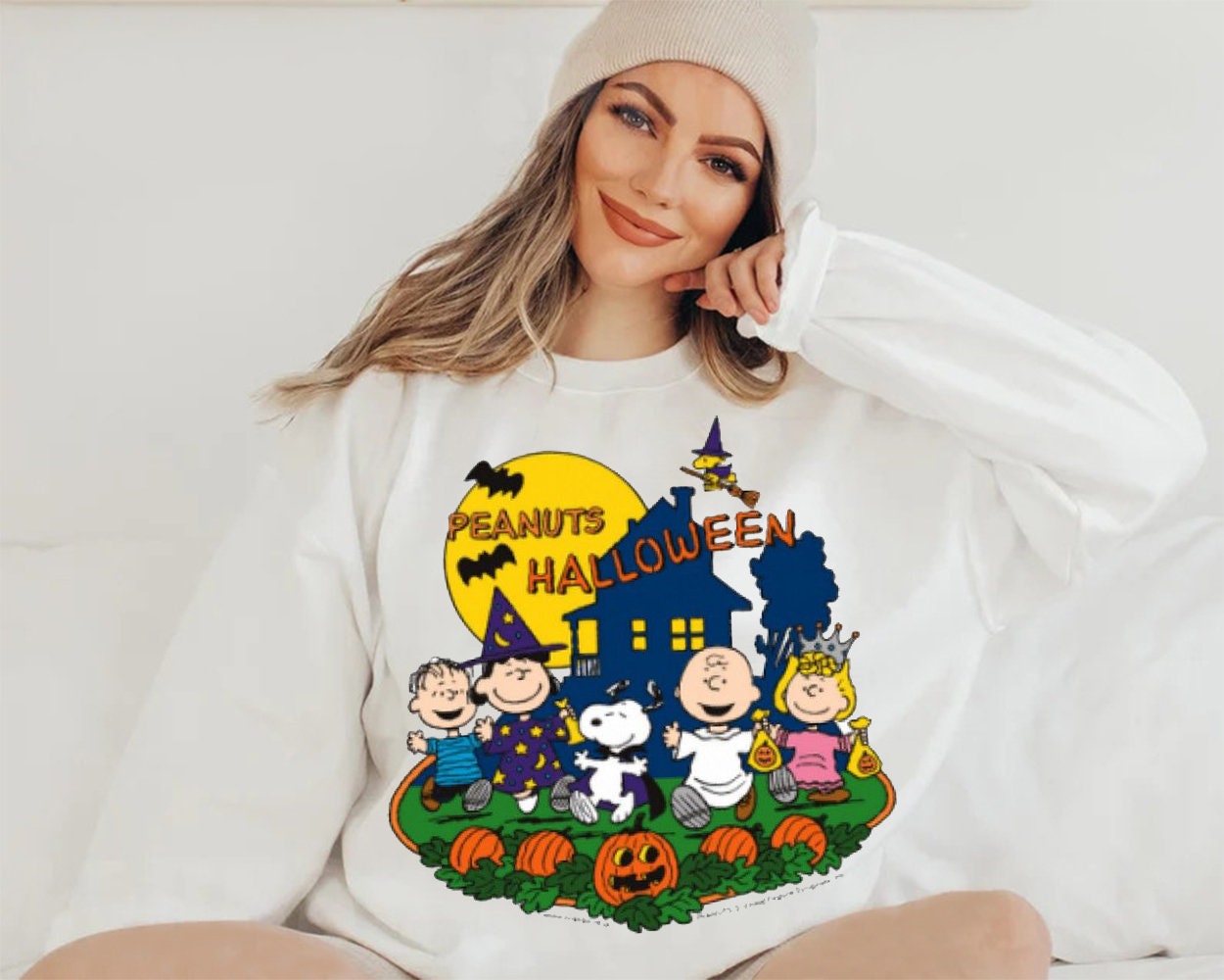 Peanuts Halloween Sweatshirt, Snoopy and Friends Fall Sweatshirt