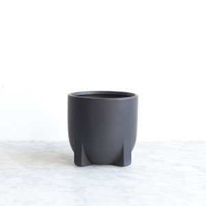 Rocket Pot (Large), Modern Footed Planter, Black Ceramic Planter, Black Cache Pot (6&quot; X 6&quot;)