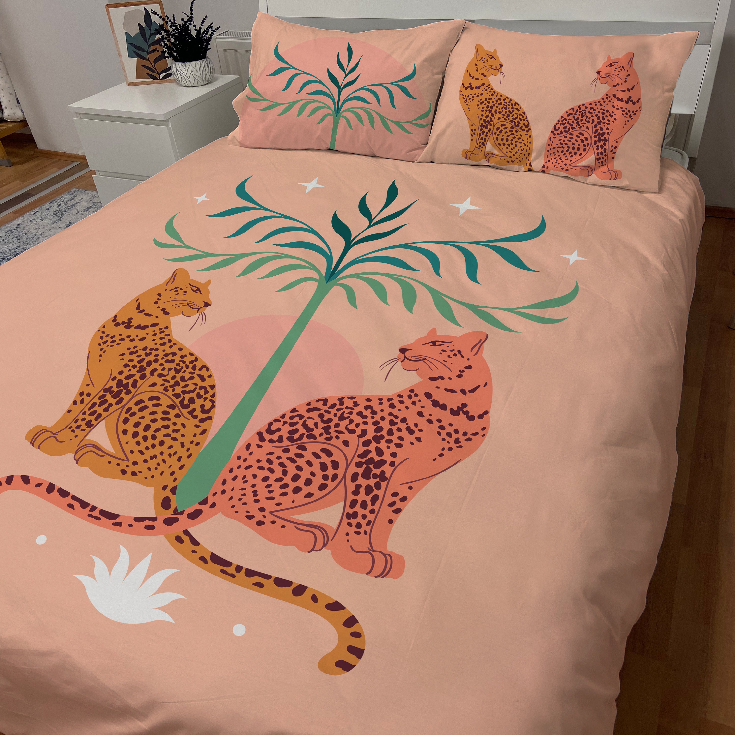 Custom Duvet Cover Tiger Cotton Sateen Fabric Home Bedding Etsy