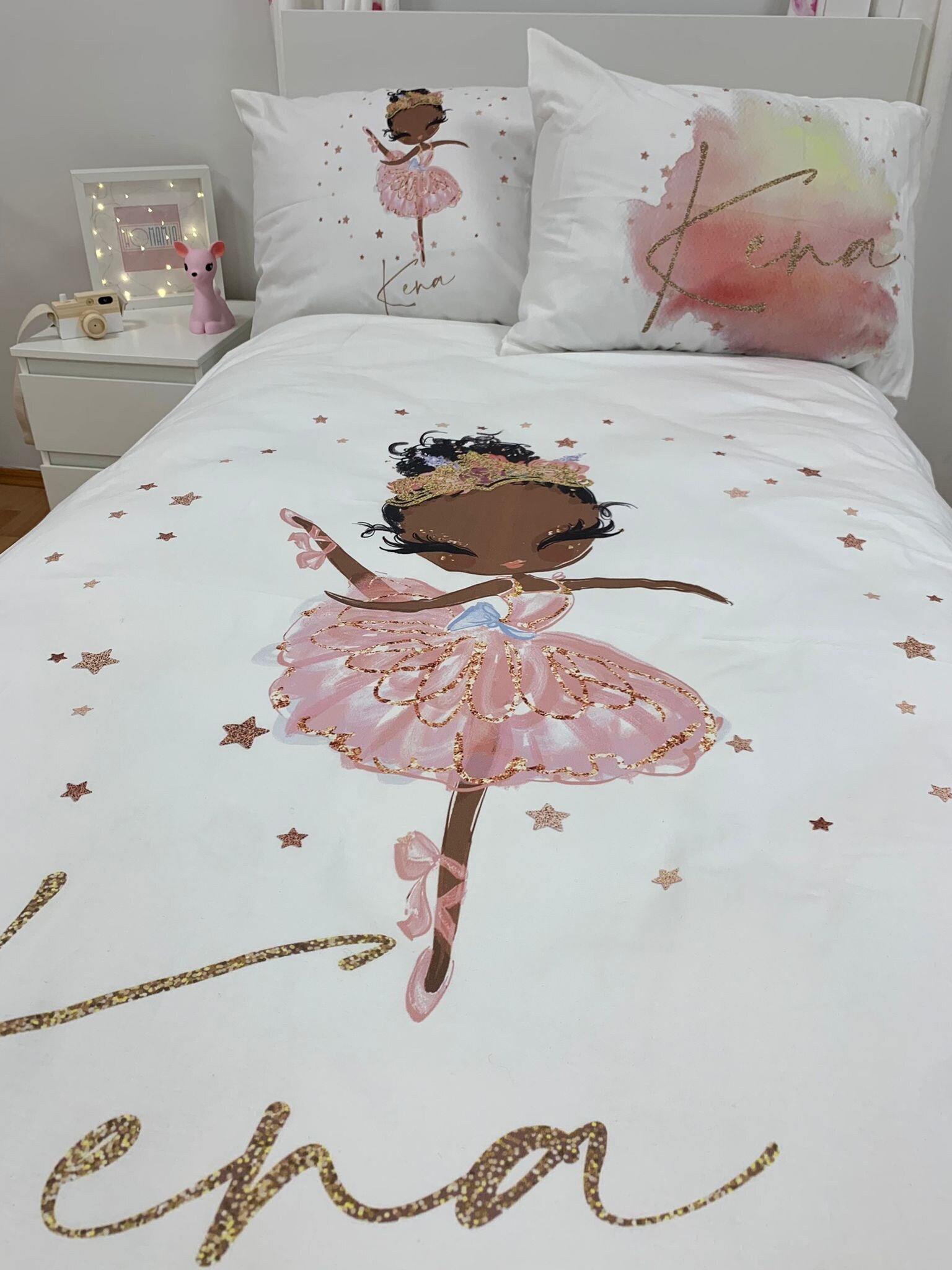 Black Ballerina Girl Custom Duvet Cover Personalized Duvet Etsy
