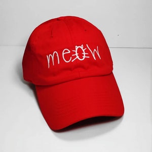 Meow Embroidered dad hat