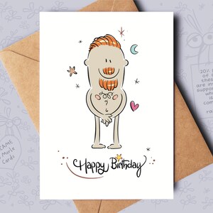 Barbe rousse - Carte d'anniversaire amusante pour lui, un meilleur ami, un petit ami, un fiancé, un mari ou un partenaire pour son anniversaire.