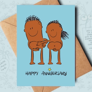 Black, naughty card for an anniversary, ideal for a girlfriend, boyfriend, fiancé, fiancée, husband, wife, couple or other half.