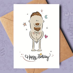 Barbe brune - Carte d'anniversaire amusante pour lui, un meilleur ami, un petit ami, un fiancé, un mari ou un partenaire pour son anniversaire.