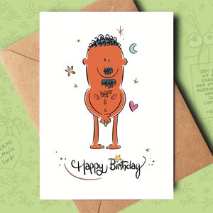 Brown Beard - 彼、親友、ボーイフレンド、婚約者、夫、パートナーの誕生日に贈る面白い誕生日カード。