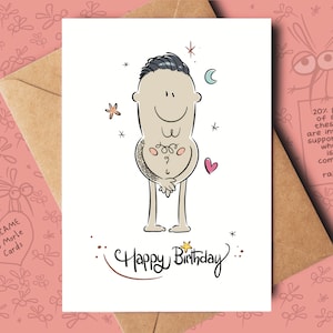 Tatouage noir - Carte d'anniversaire amusante pour lui, un meilleur ami, un petit ami, un fiancé, un mari ou un partenaire pour son anniversaire.