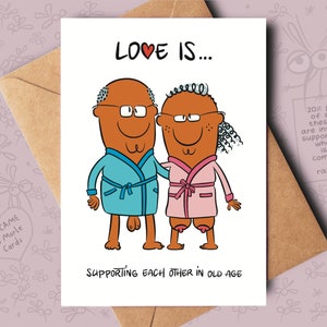 Drôle d'anniversaire ou carte d'anniversaire 40e 50e 60e Saint-Valentin femme mari maman papa grand-mère grand-père vieux soutien amour humoristique amusant dessin animé