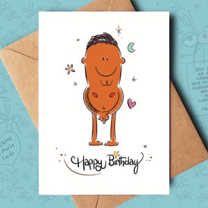Tatouage noir - Carte d'anniversaire amusante pour lui, un meilleur ami, un petit ami, un fiancé, un mari ou un partenaire pour son anniversaire.