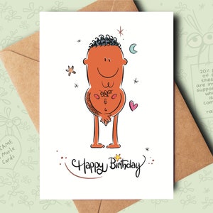 Brown Tattoo - Carte d'anniversaire amusante pour lui, un meilleur ami, un petit ami, un fiancé, un mari ou un partenaire pour son anniversaire.