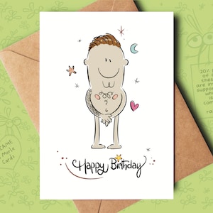 Brown Tattoo - Carte d'anniversaire amusante pour lui, un meilleur ami, un petit ami, un fiancé, un mari ou un partenaire pour son anniversaire.
