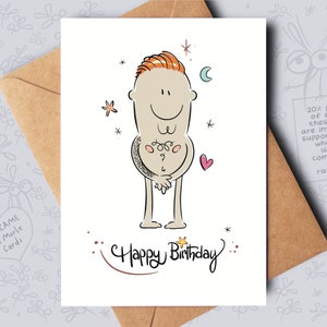 Tatouage au gingembre - Carte d'anniversaire amusante pour lui, un meilleur ami, un petit ami, un fiancé, un mari ou un partenaire pour son anniversaire.