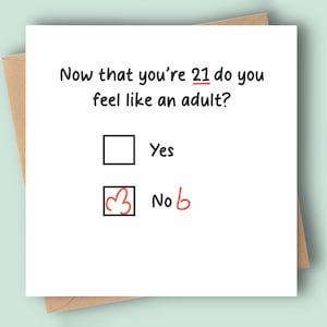 Tarjeta de cumpleaños número 21 para hijo, hija, niño, hombre, novio, estudiante, Cosin, Nelhew