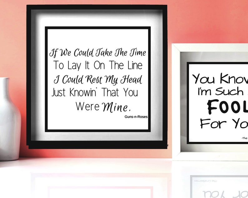 Guns N Roses Song Lyrics Wall Decor From November Rain Etsy