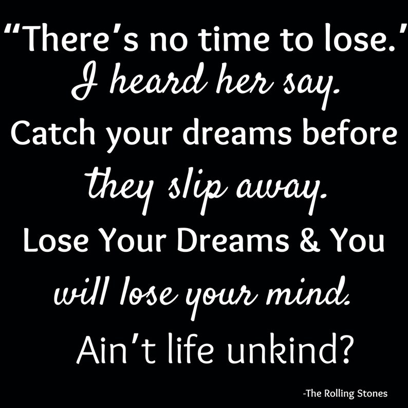 The Rolling Stones Song Lyrics Wall Decor From Goodbye Ruby | Etsy