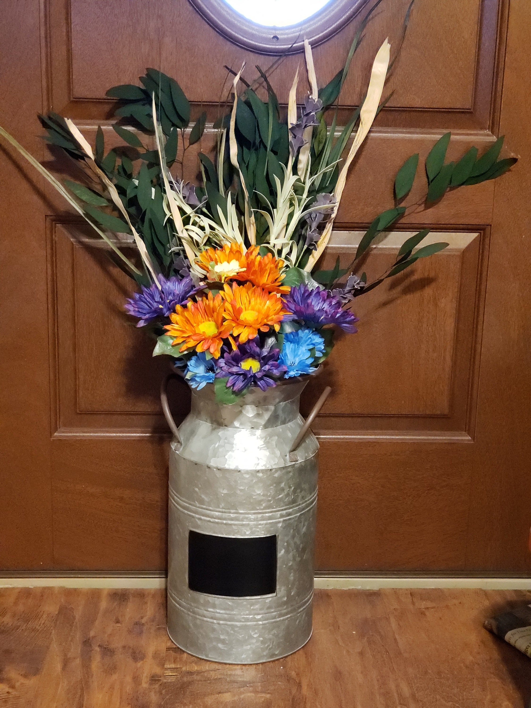 Tall Milk Can Floral Arrangement Etsy