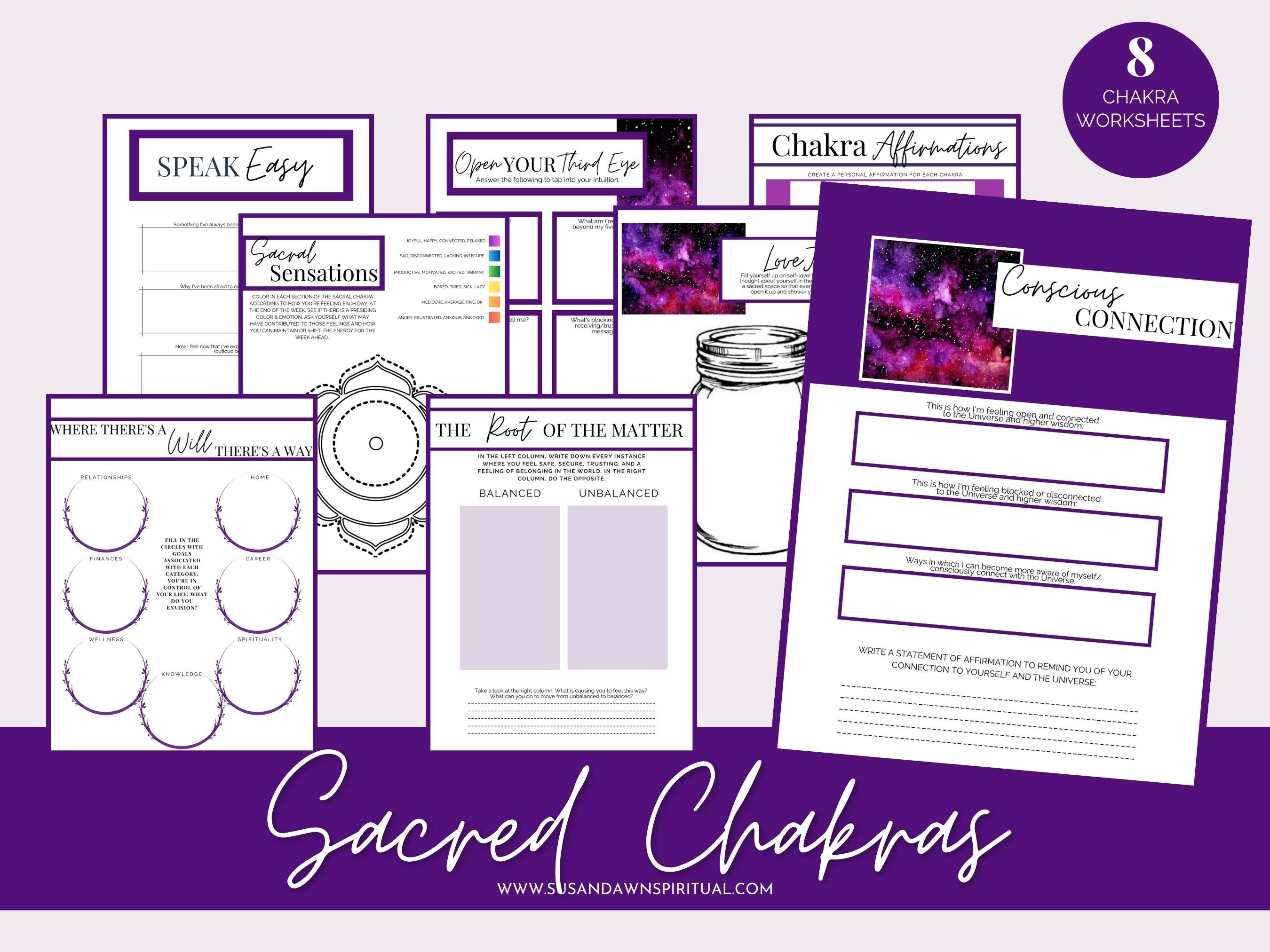 Sacred Chakras Guide & Worksheets (DIGITAL/PRINTABLE FILE) - Etsy