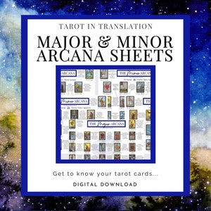 Tarot in Translation Major & Minor Arcana Cheat Sheets (DIGITAL/PRINTABLE FILE)