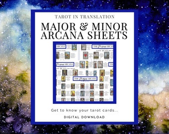 Tarot in Translation Major & Minor Arcana Cheat Sheets (DIGITAL/PRINTABLE FILE)