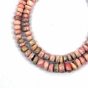 Rhodochrosite Beads, Gemstone Beads, Rondelle Beads, 13 Inch 4mm Beads, Natural Rhodochrosite Gemstone Beads,  Smooth Beads, Jewelry Beads