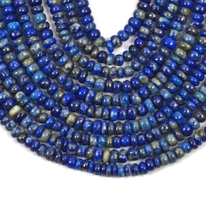 Lapis Lazuli Rondelle Beads: 4-5mm Natural Gemstone Strand