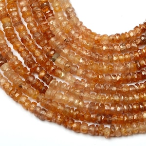 Cuentas de Zircon - Cuentas de piedras preciosas- Cuentas Rondelle - Cuentas de 13 pulgadas y 3 mm - Cuentas facetadas - Cuentas de piedras preciosas de Zircon marrón natural - Cuentas de joyería