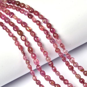 Pink sapphire beads, gemstone beads, natural sapphire beads, 8 inch strand 3-5 mm beads, wholesale beads, sapphire jewelry beads