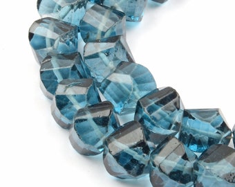 London Blue Quartz Beads Gemstone Beads Fancy Shape Faceted Quartz Beads Jewelry Beads 8 Inch Strand 8 MM Quartz Jewelry Making Beads