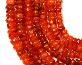 Carnelian Beads | 13 Inch Strand Size 3-5 MM Beads | Natural Carnelian Beads | Rondelle Beads | Faceted Beads | Jewelry Making Beads